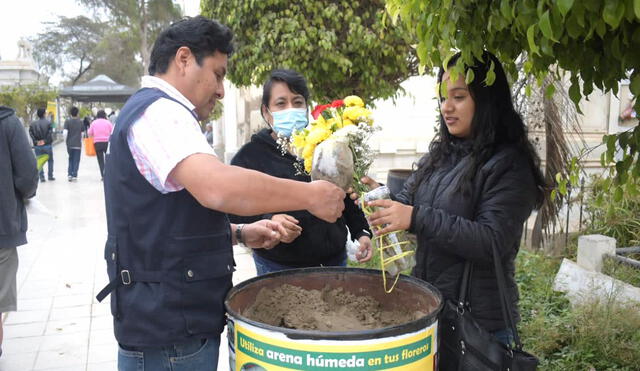 Expertos piden a la población a reemplazar arena por agua para recipientes de flores. Foto: Geresa