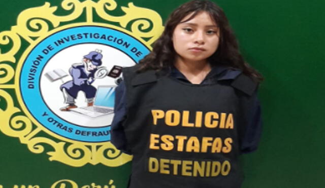 María Madeleine Reyes Alvarado fue detenida en sus casa de Puente Piedra. Ella registra denuncias anteriores por delitos similares. Foto: Policía Nacional del Perú.