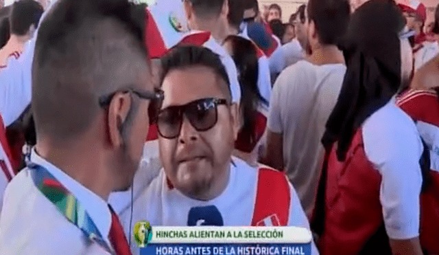 Hincha se quiebra de emoción antes del Perú vs Brasil. Foto: Captura.