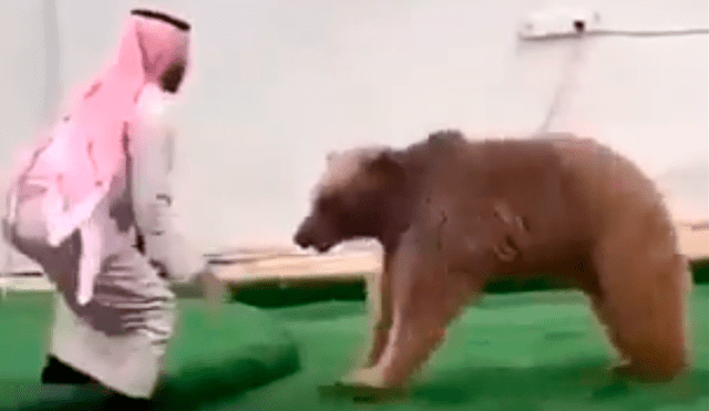 Facebook: feroz oso se lanza sobre un príncipe árabe y deja asombrado a miles de usuarios [VIDEO]