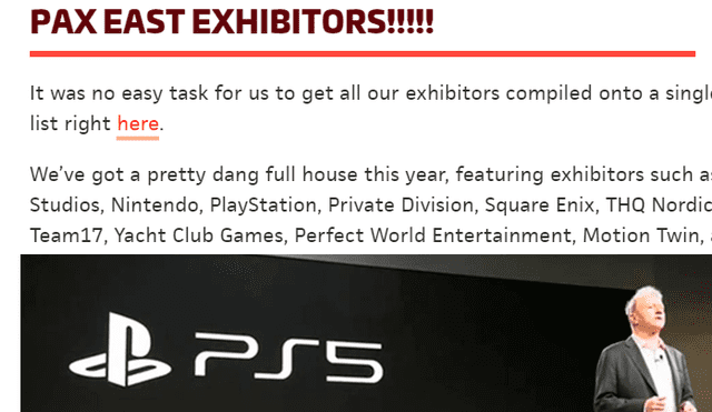 Fans de PlayStation atentos por la posible presentación de PS5 en el Pax East de finales de febrero.