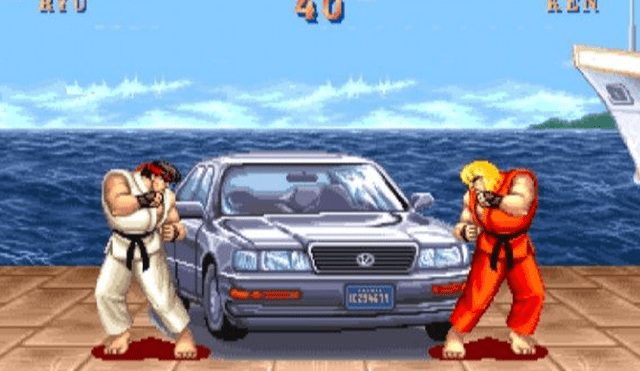 Luego de 3 peleas, debíamos destruir este auto en Street Fighter II. Foto: Captura / YouTube.