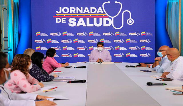 Maduro encabezó una jornada de salud en la cual anunció 15 nuevos casos positivos de coronavirus en Venezuela. Foto: Prensa Miraflores (EFE)
