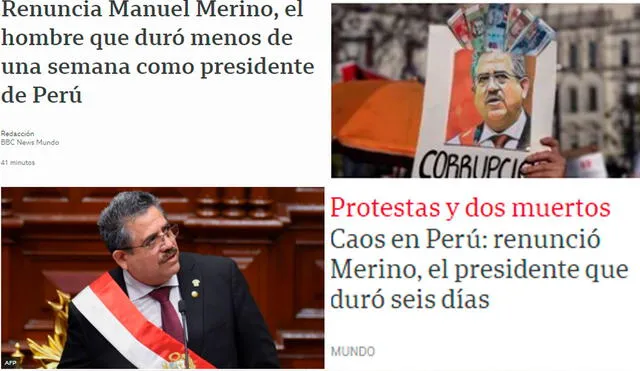 Los medios extranjeros desde su tribuna no han sido ajenos a los acontecimientos suscitados en el Perú. Foto: Composición
