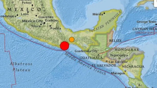 Terremoto en México hoy martes. Epicentro del sismo. Fuente: USGS.