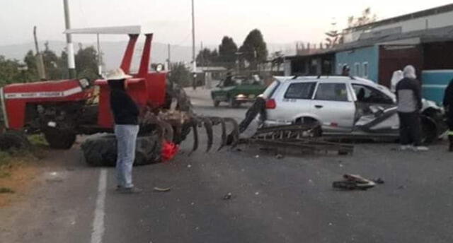 Arequipa: Choque entre vehículo y tractor deja dos  heridos en La Joya.