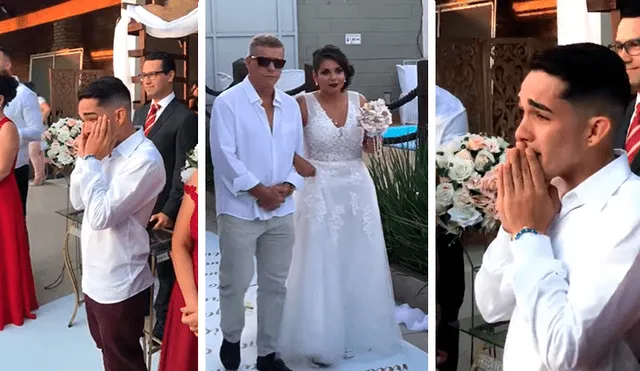 Facebook viral: hombre llora en el altar al ver al amor de su vida con vestido de novia [VIDEO]
