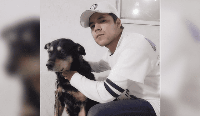 El joven se llama Pepe y vive en Puebla, donde recorre las calles con su Rottweiler. Foto: Captura.