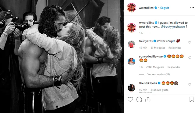 Seth Rollins y Becky Lynch confirman romance con apasionado beso [FOTOS]