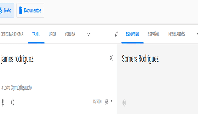 Desliza las imágenes de Google Translate para descubrir el insólito mensaje que lanzaron con el nombre del futbolista.