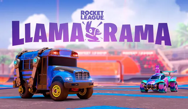 El bus de Fortnite llega a Rocket League como nuevo vehículo. Foto: Epic Games.