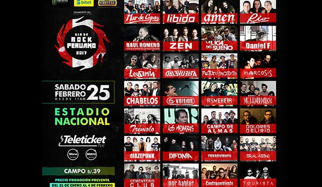 Día del Rock Peruano junta a las mejores bandas en dos escenarios. 