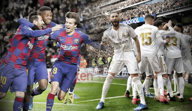 Real Madrid y Barcelona lideran la tabla de posiciones de LaLiga, pero los blancos tiene cuatro puntos más que los blaugranas. Composición: Gerson Cardoso.