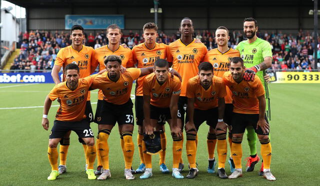 Wolverhampton Wanderers team group during the UEFA Europa League second qualifying round second leg at Seaview, Belfast.