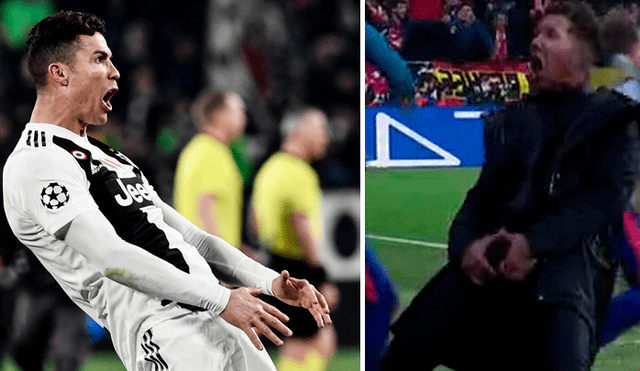 Cristiano Ronaldo imitó la polémica celebración de Simeone tras la eliminación del Atlético