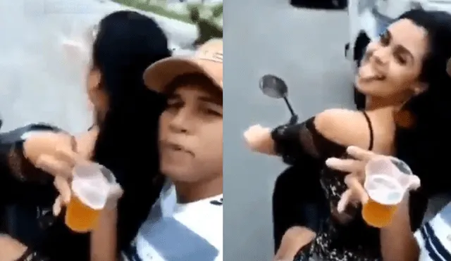Twitter: Pareja  sufre aparatosa caída al intentar tomarse selfie mientras van en una motocicleta