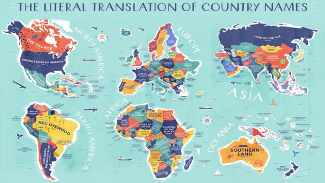 Conoce el mapa que te dice el significado de cada país en el Mundo