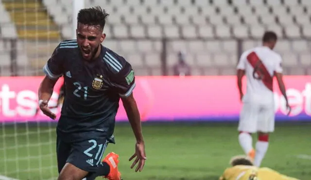 Nicolás-González marcó el primer gol de Argentina ante Perú. Foto: EFE