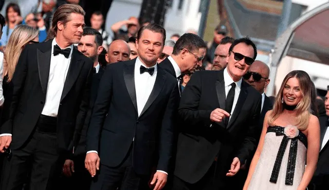 Brad Pitt y su inopinada aparición en la sesión de fotos de Leonardo Dicaprio y Margot Robbie
