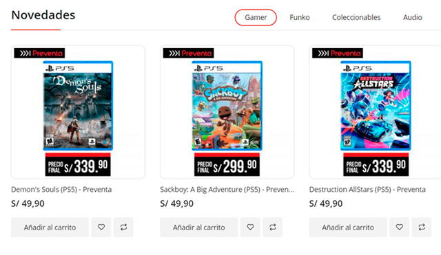 Precios de los primeros juegos de PS5 en Perú. Imagen: Phantom.