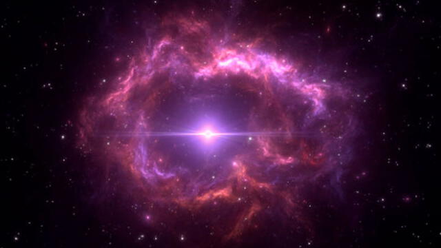 Una estrella arrasó con sus planetas antes de 'morir'. Ilustración de una nebulosa con una enana blanca en el centro. Imagen: Adobe Stock.
