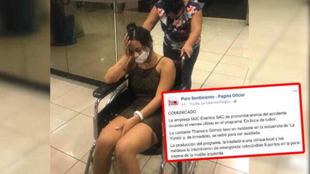 Puro Sentimiento se pronuncia tras accidente que sufrió Thamara Gómez en "En Boca de Todos"