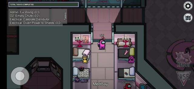 En Among pink puedes ver la decoración cambiada en el área médica. Foto: @Amongpinkgame