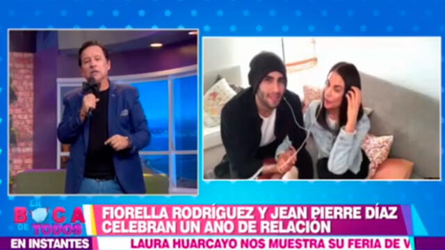 El joven de 21 años se lanzará como candidato al certamen de belleza masculino, sin embargo, se notó cierta incomodidad en la exconductora. Foto: captura América TV