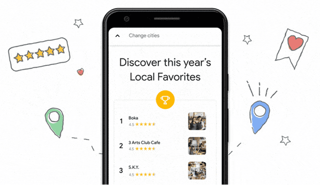 Google estrena nuevas listas de locales favoritos.