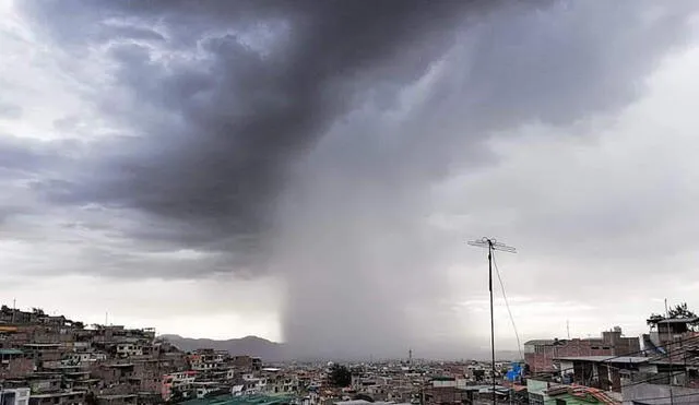 Impresionante imagen realizada por Senamhi y que muestra cómo avanzó la lluvia por Arequipa.