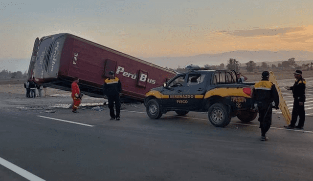 Ica: despiste de bus en la Panamericana Sur deja 30 pasajeros heridos [VIDEO]