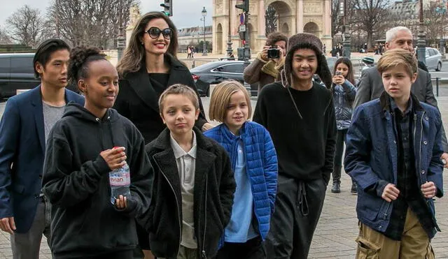 Angelina Jolie recorre Paris junto a sus seis hijos|FOTOS