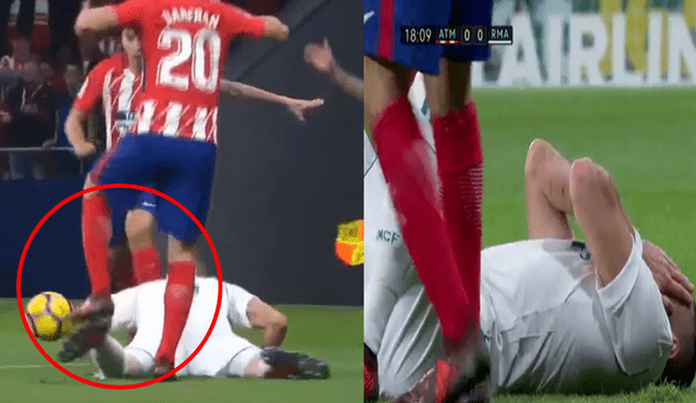 En YouTube, polémica por violento pelotazo de Correa a la cabeza de Karim Benzema [VIDEO]