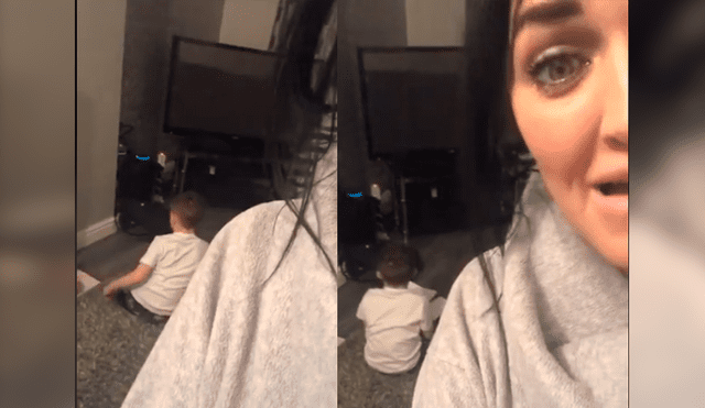 Mujer entró a la sala de su casa para ver lo que hacía su hijo en su ausencia y se llevó una tremenda sorpresa que no dudó en compartir en YouTube y Facebook