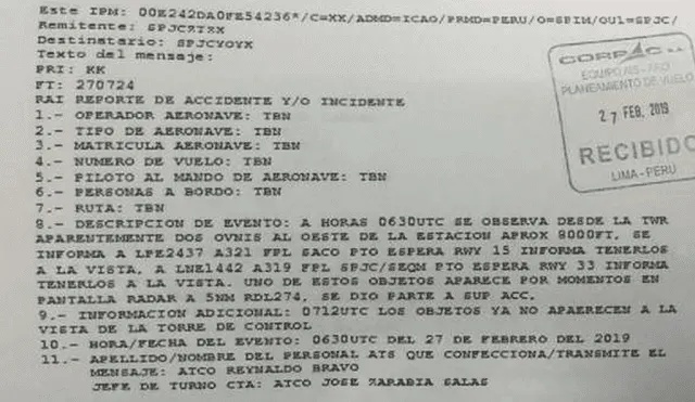 ¿Ovnis en el Callao? Aeropuerto Jorge Chávez reportó el avistamiento de dos de ellos