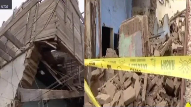 Barrios Altos: dos familias quedaron en la calle tras derrumbe de sus viviendas