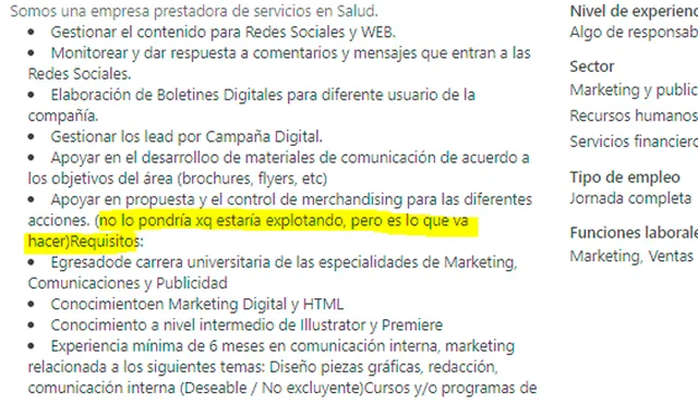 Facebook viral: empresa peruana comete ‘error’ en anuncio de empleo y es duramente criticado [FOTOS]