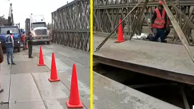 Este puente fue puesto de manera provisional en el año 2017 tras la destrucción de la estructura original. Créditos: Latina.