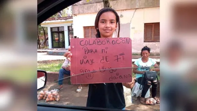 Daiana es una niña de Argentina que decidió vender limones para pagarse su viaje de promoción. Foto: Difusión