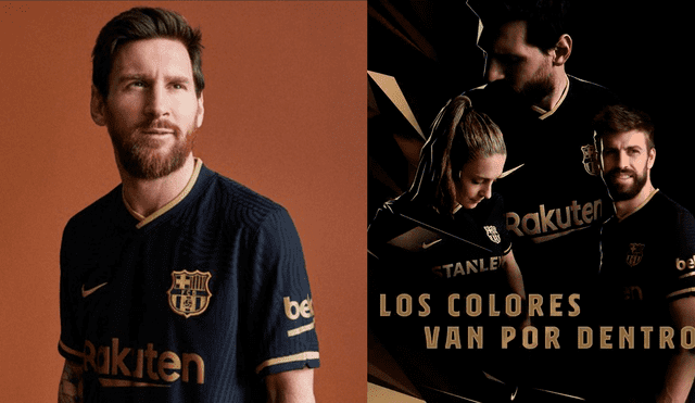 Barcelona presentó su camiseta alterna: prevalece el color negro con aplicaciones doradas.