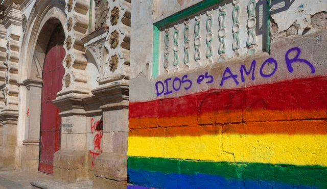 Pintan bandera LGTB en la portada de una de las iglesias más antiguas de América [FOTOS]