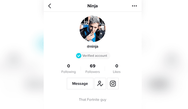 Ninja tenía una cuenta activa de TikTok desde hace algún tiempo.
