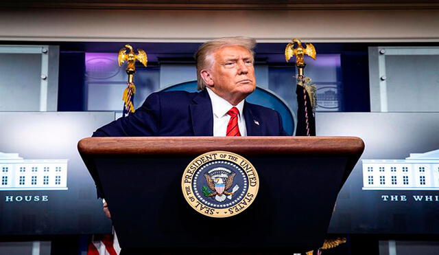 Donald Trump en rueda de prensa este lunes 31 de agosto en la Casa Blanca. Foto: EFE