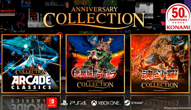 Todo sobre las tres colecciones por el aniversario 50 de Konami con Contra y Castlevania