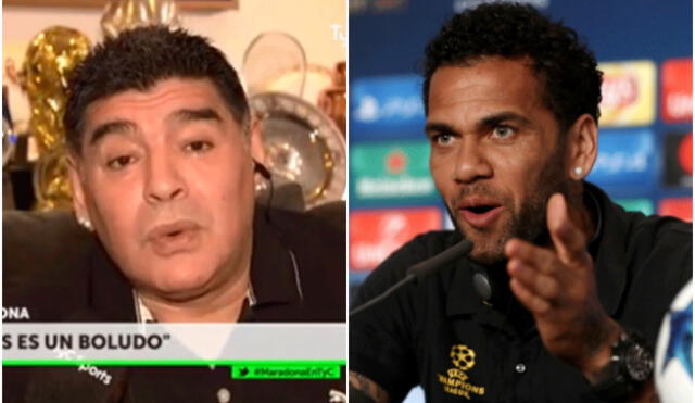 Maradona le responde a Dani Alves y lo llama "boludo" [VIDEO]