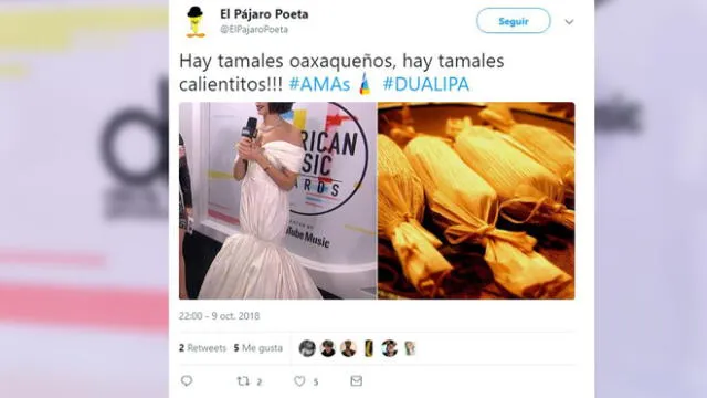 American Music Awards 2018 : Dua Lipa blanco de memes por su vestido de gala [FOTOS]