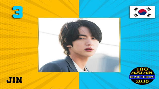 Jin en los Ultimate Asian Heartthrob 2020