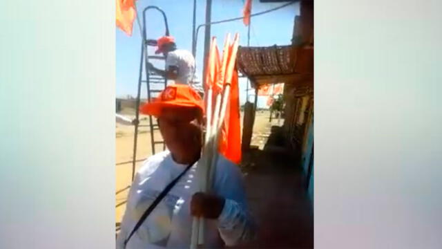 Sullana: intentan colocar banderines de Fuerza Popular en vivienda sin permiso de dueño [VIDEO]