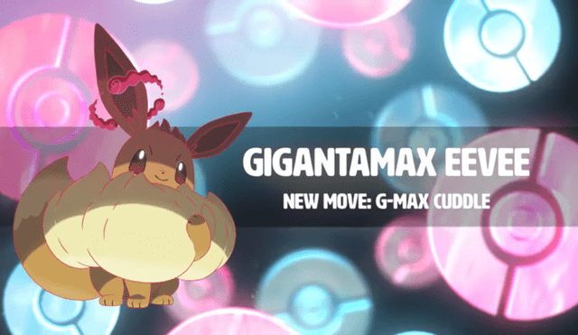 Eevee forma Gigamax en Pokémon Escudo y Espada.