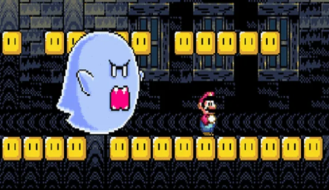 Muchos piensan que 'Big Boo' es invencible en Super Mario World, pero no es así. Foto: Captura.